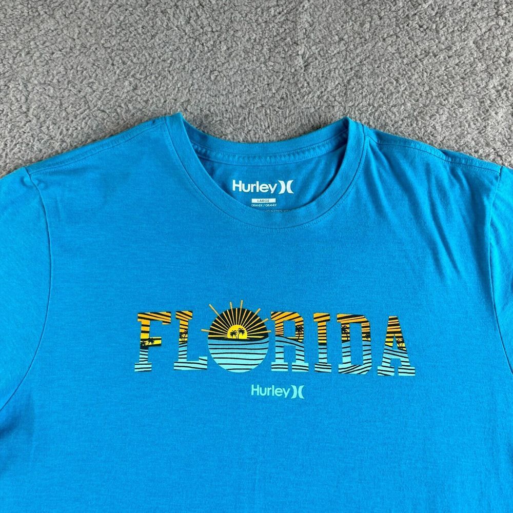 New‎ Hurley T Shirt Mens Large Blue Florida Beach Casual Outdoor Travel Surf - Picture 4 of 12